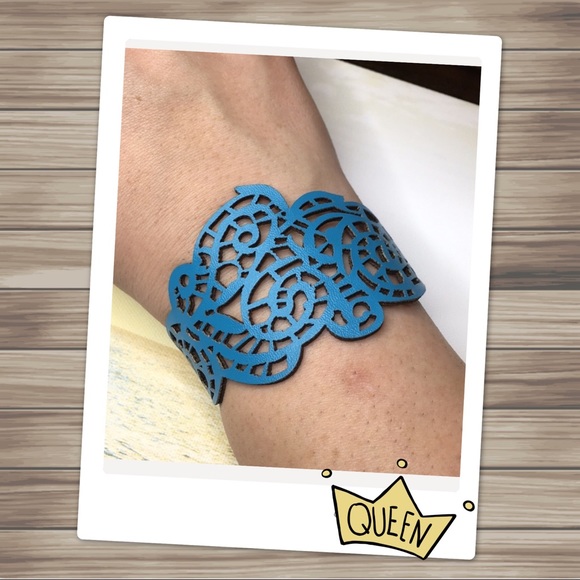 Jewelry - Hollow Laser Cut Blue Bracelet